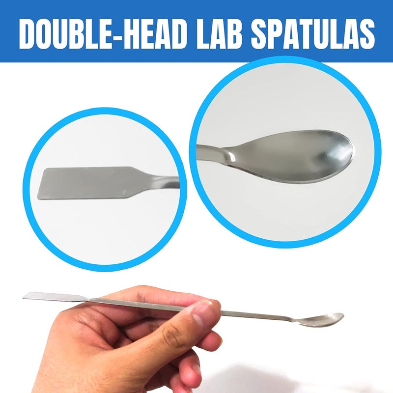 MSSVIGING Scientific Lab Tools Pack for Basic Starter, Chemistry Set - Crucible Tongs Lab Spatula Scoop U-Shape Spoon Test Tube Clamps Stainless Steel Forceps Tweezers - Image 5